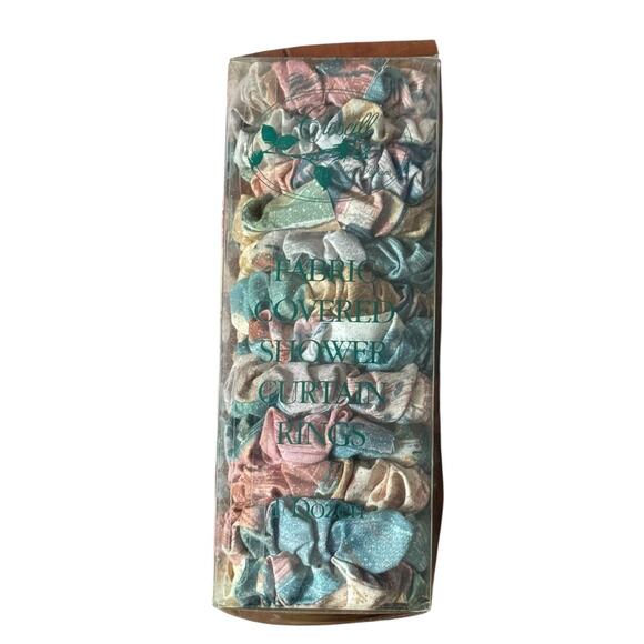 VTG Croscill Fabric Covered Shower Curtain Rings (12) Bathroom Grannycore Cabin - Picture 1 of 5